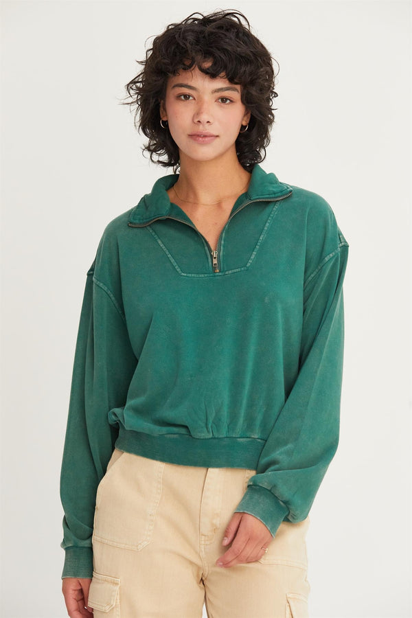 'Better Days' Pullover - Dark Green