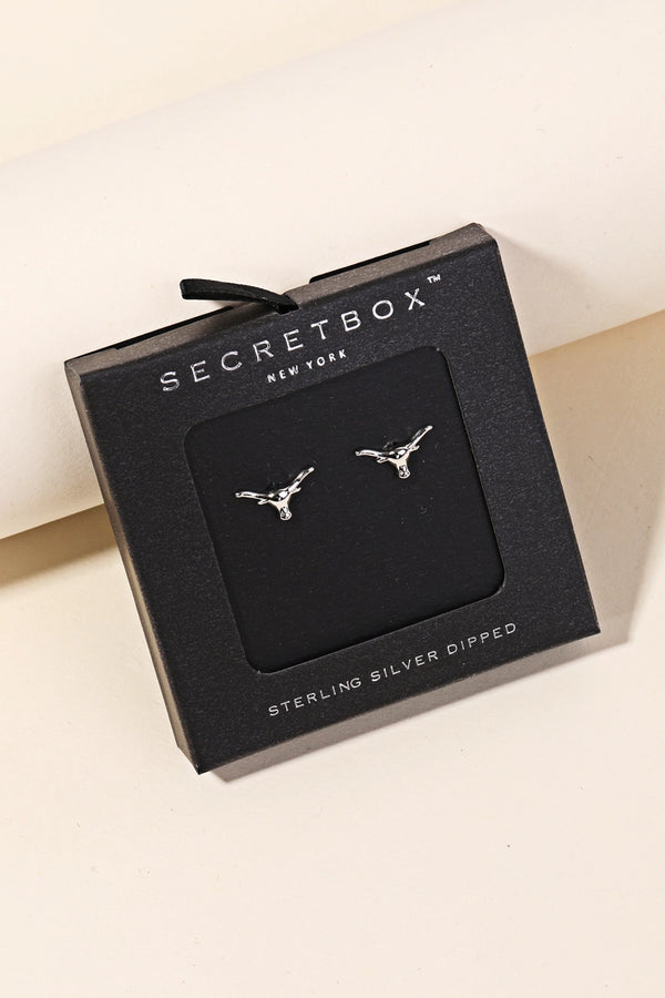 Steer Stud Earrings - Silver