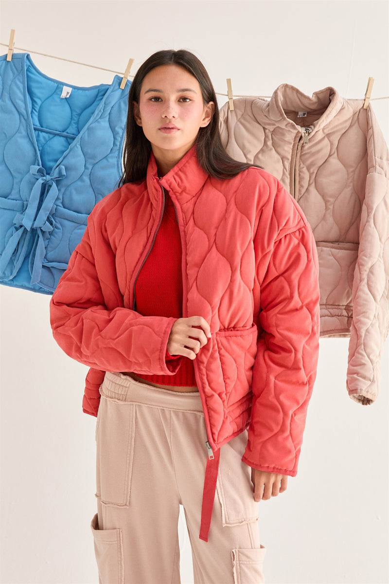'Feels Just Right' Jacket - Pale Red