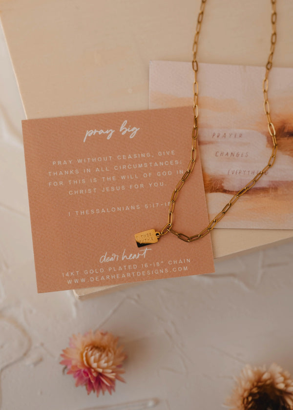 Pray Big Mini Tag Necklace | Dear Heart