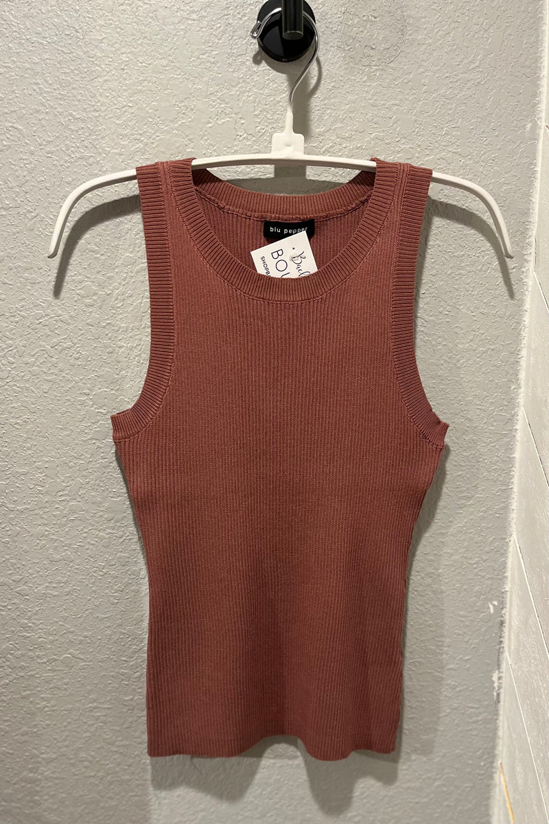 'Knit This' Tank - Red Bean