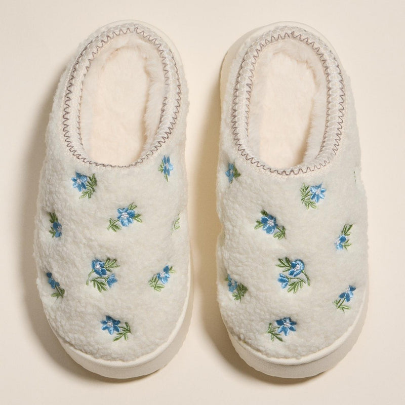 Floral Embroidered Slippers