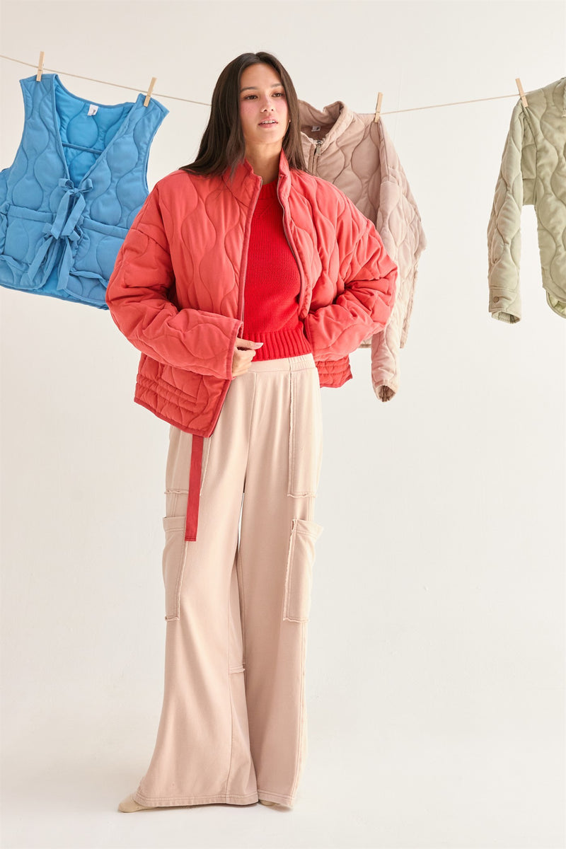 'Feels Just Right' Jacket - Pale Red