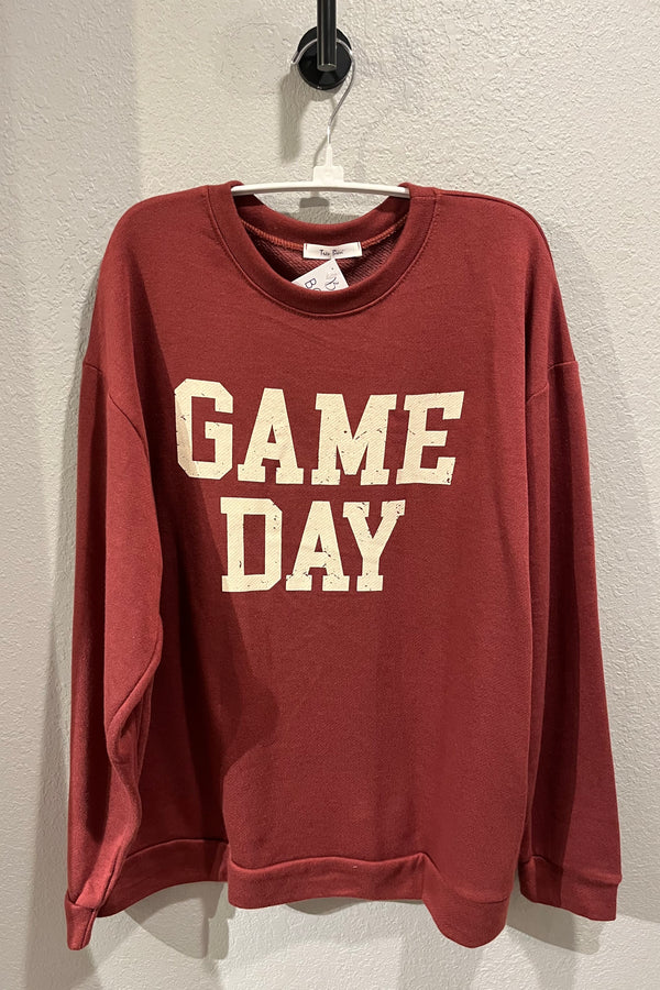 'Game Day' Sweatshirt - Ruby