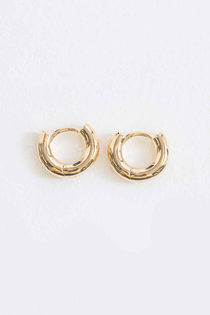 Mini Bolded Huggie Hoop Earrings | Gold