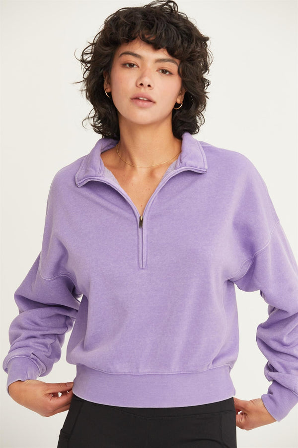 'Better Today' Half Zip Sweatshirt - Lavender