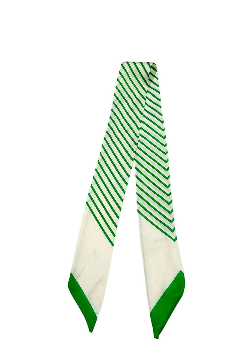 Twilly Scarf - Green/White Stripe