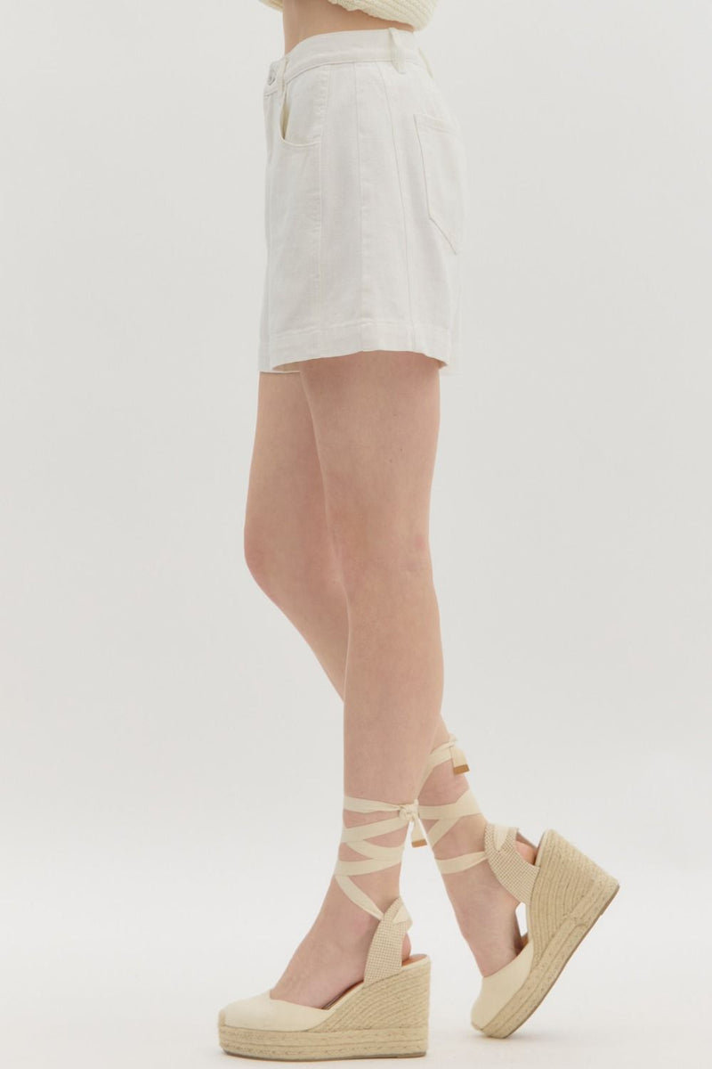 'Vintage Charm' Shorts - White