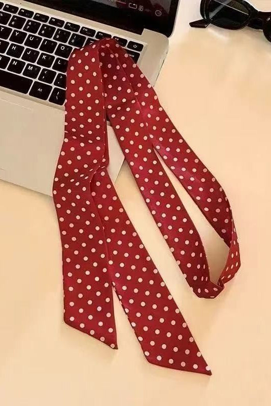 Twilly Scarf - Red Polka Dot