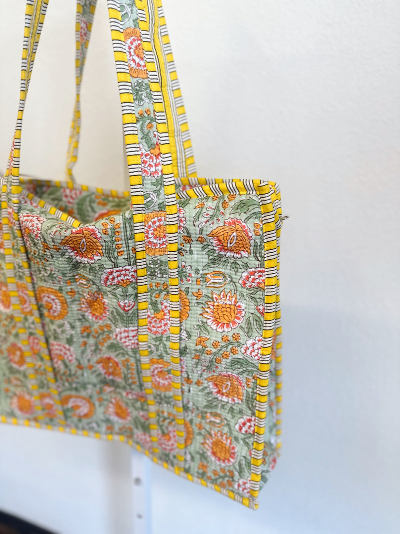 Meadow Quilted Tote Bag