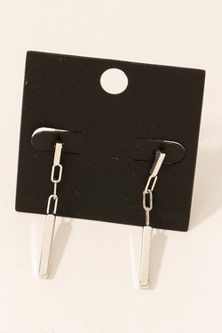 Bar Chain Earrings - Silver