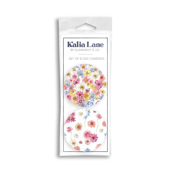 Car Coaster 2 Pack - Fantasy Garden Florals