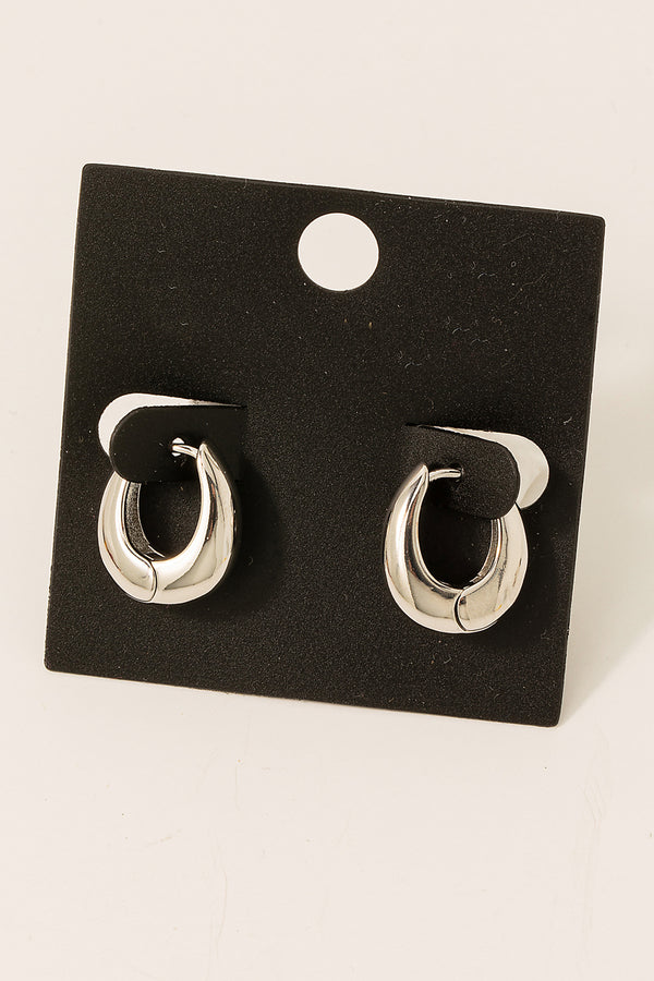 Hinge Hoops - Silver