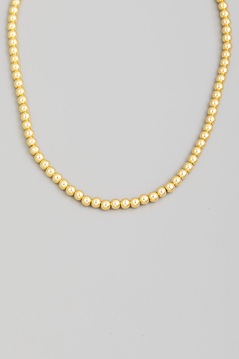 Gold Dipped Ball Beaded Necklace