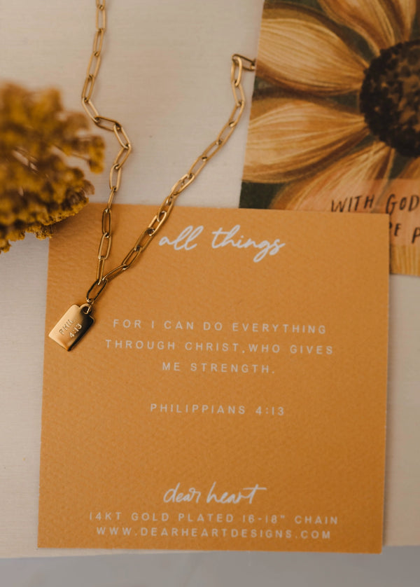 All Things Mini Tag Necklace | Dear Heart