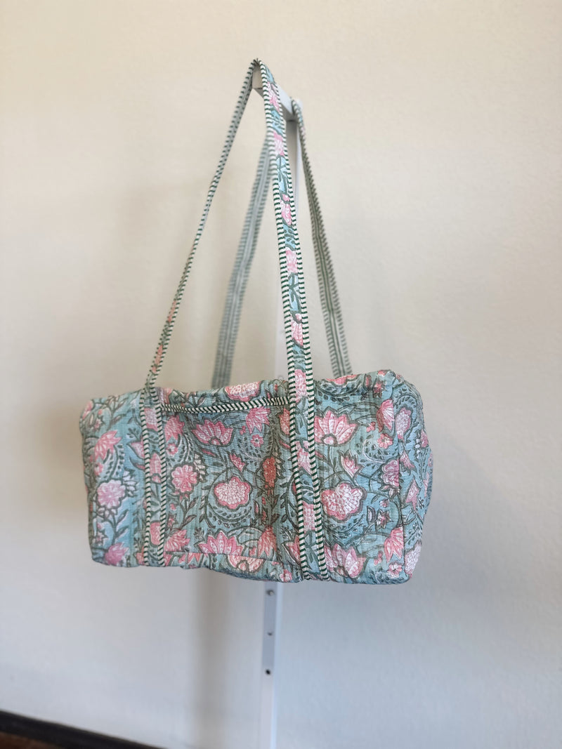 Lennon Blue Floral Duffle Bag