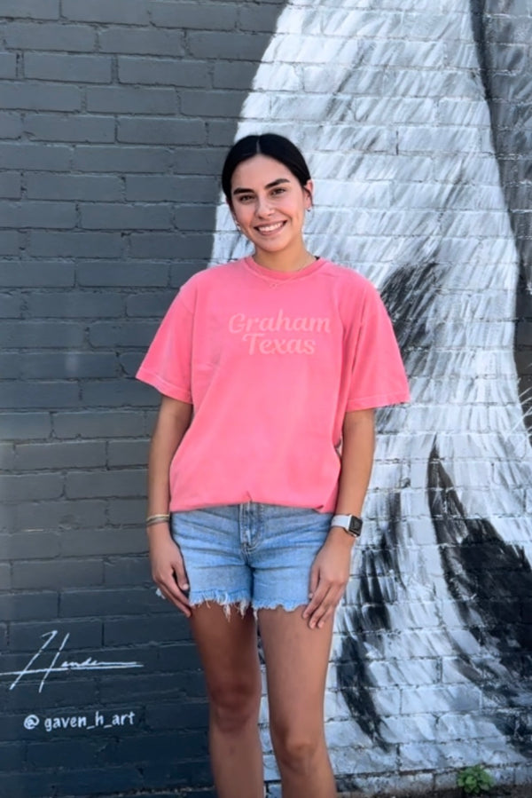 Graham Texas Puff Print Tee - Watermelon