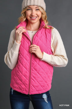 Quilted Vest - Pink