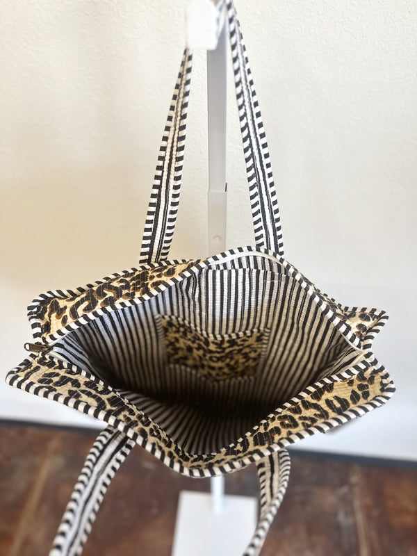 Leopard Quilted Tote Bag