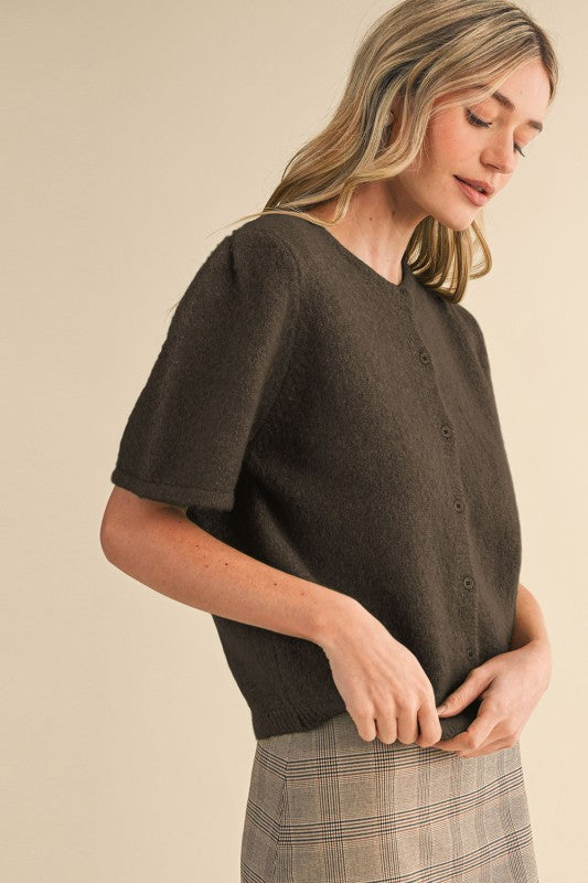 'Another Day' Sweater Cardigan - Brown