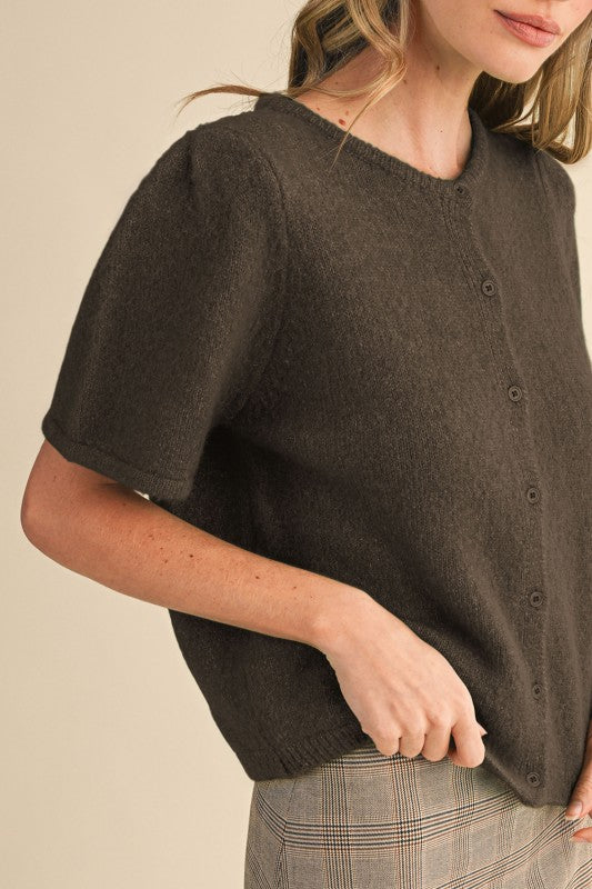 'Another Day' Sweater Cardigan - Brown