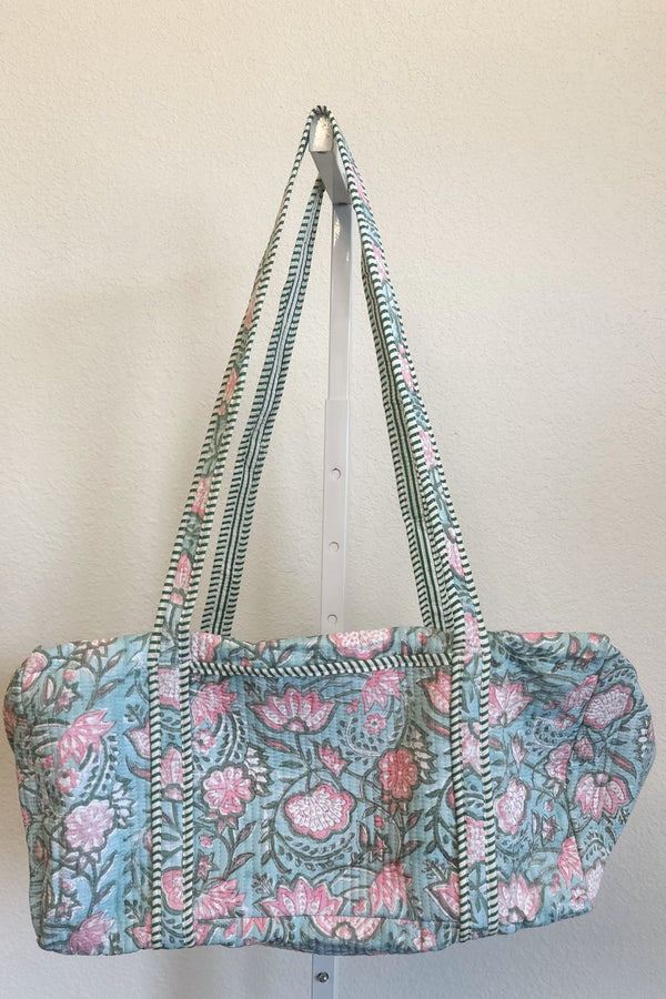 Lennon Blue Floral Duffle Bag