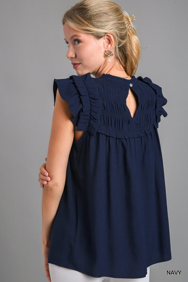 'Gleaming Grace' Top - Navy