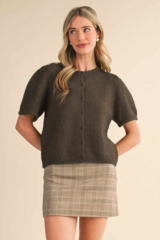 'Another Day' Sweater Cardigan - Brown