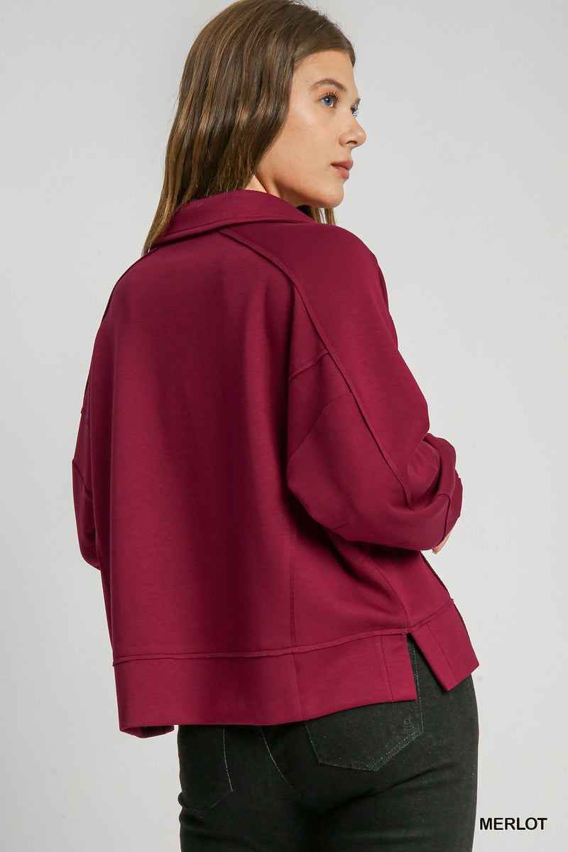 'All Day Comfort' Sweatshirt - Merlot