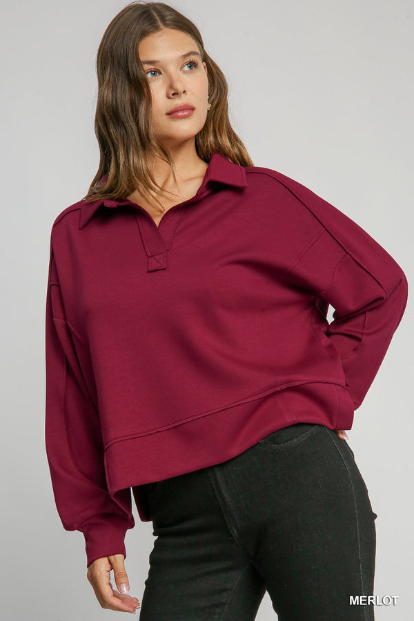 'All Day Comfort' Sweatshirt - Merlot