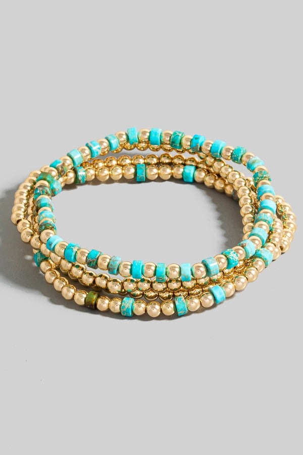 Turquoise Beaded Bracelet Set