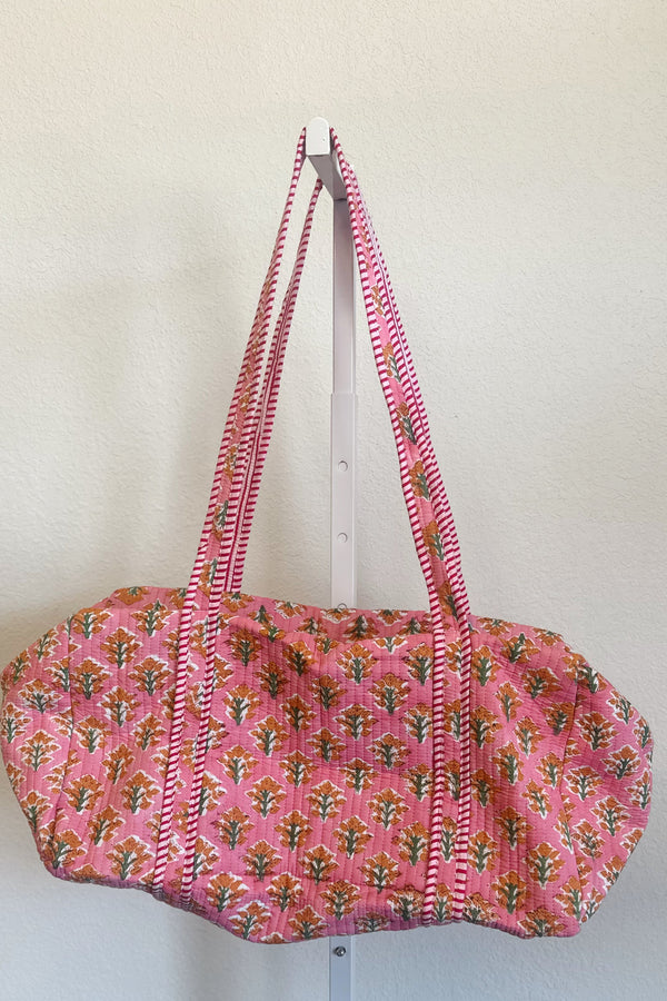 Evelyn Pink Printed Duffle Bag