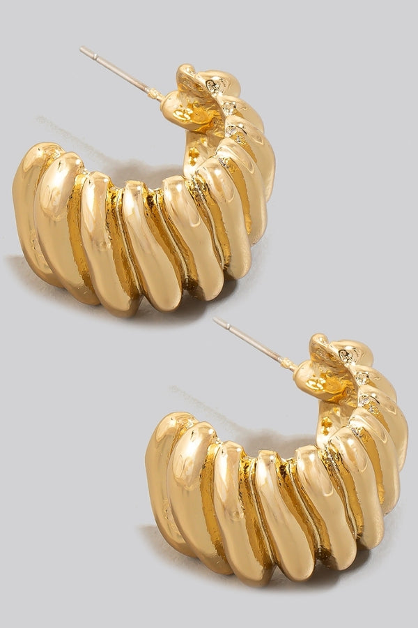 Wide Textured Hoop Earrings