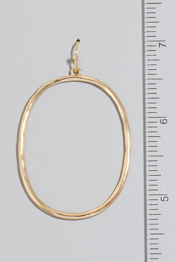 Oval Dangle Earrings - Gold
