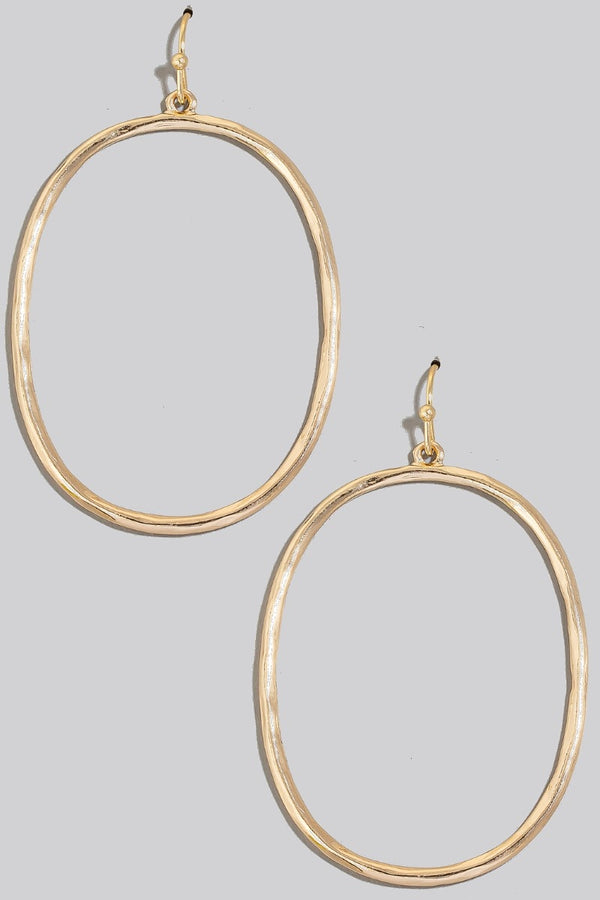 Oval Dangle Earrings - Gold