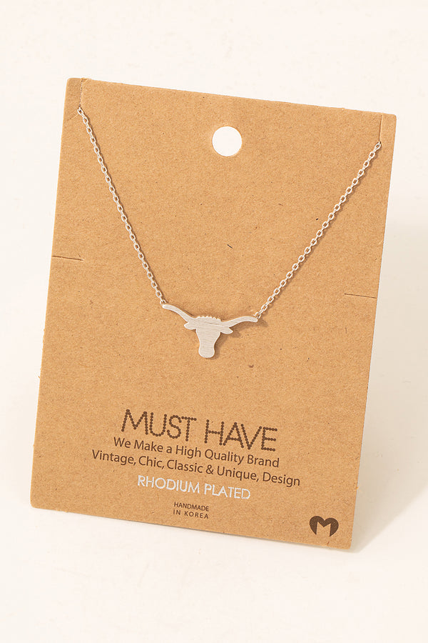 Steer Necklace - Silver