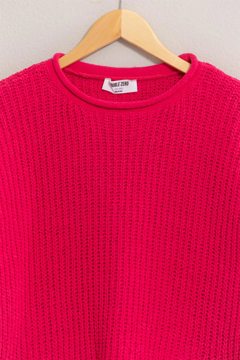 Cropped Sweater - Raspberry