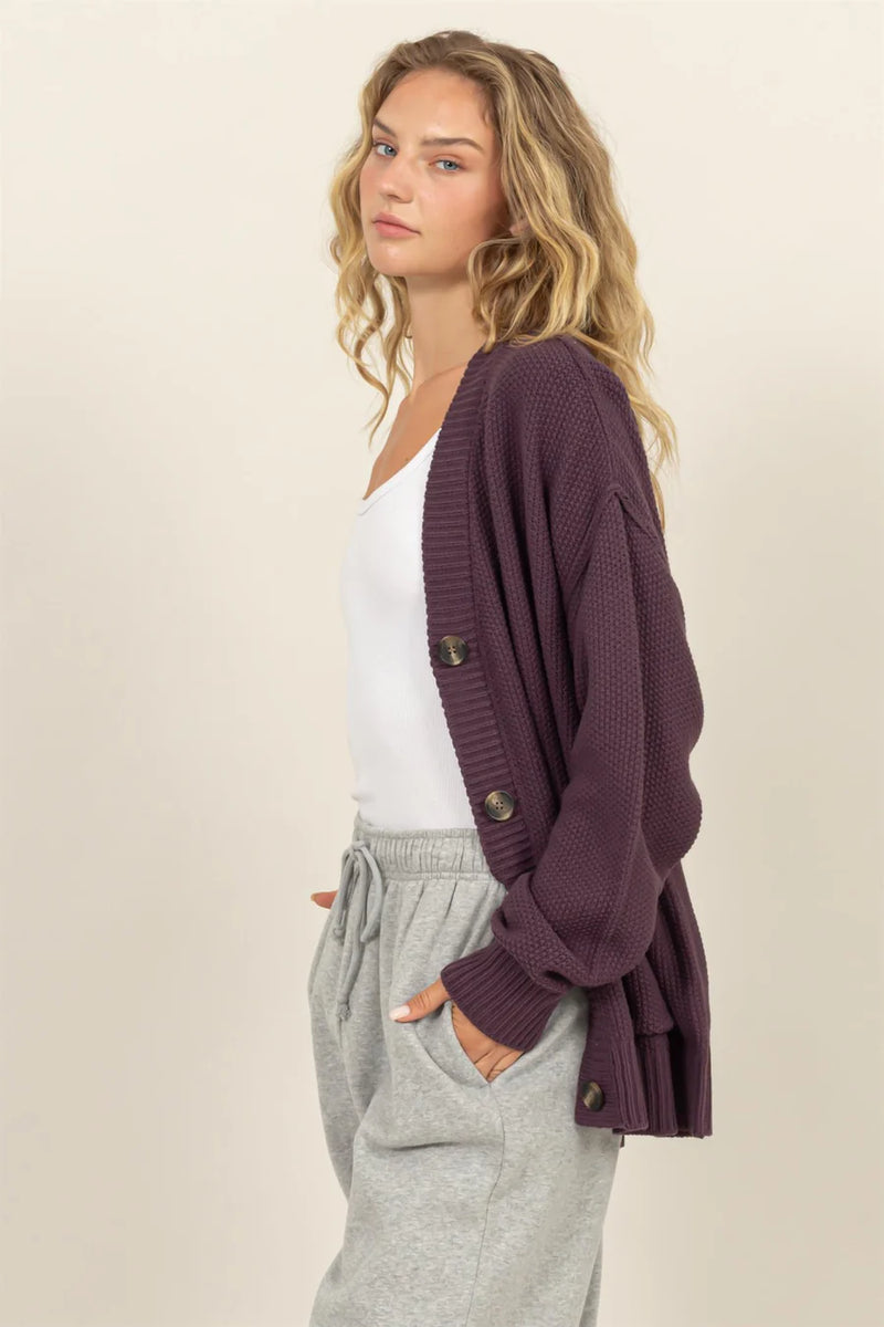 Classic Cardigan - Plum