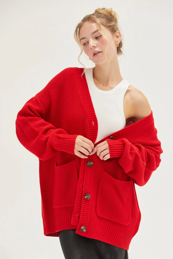 Classic Cardigan - Red