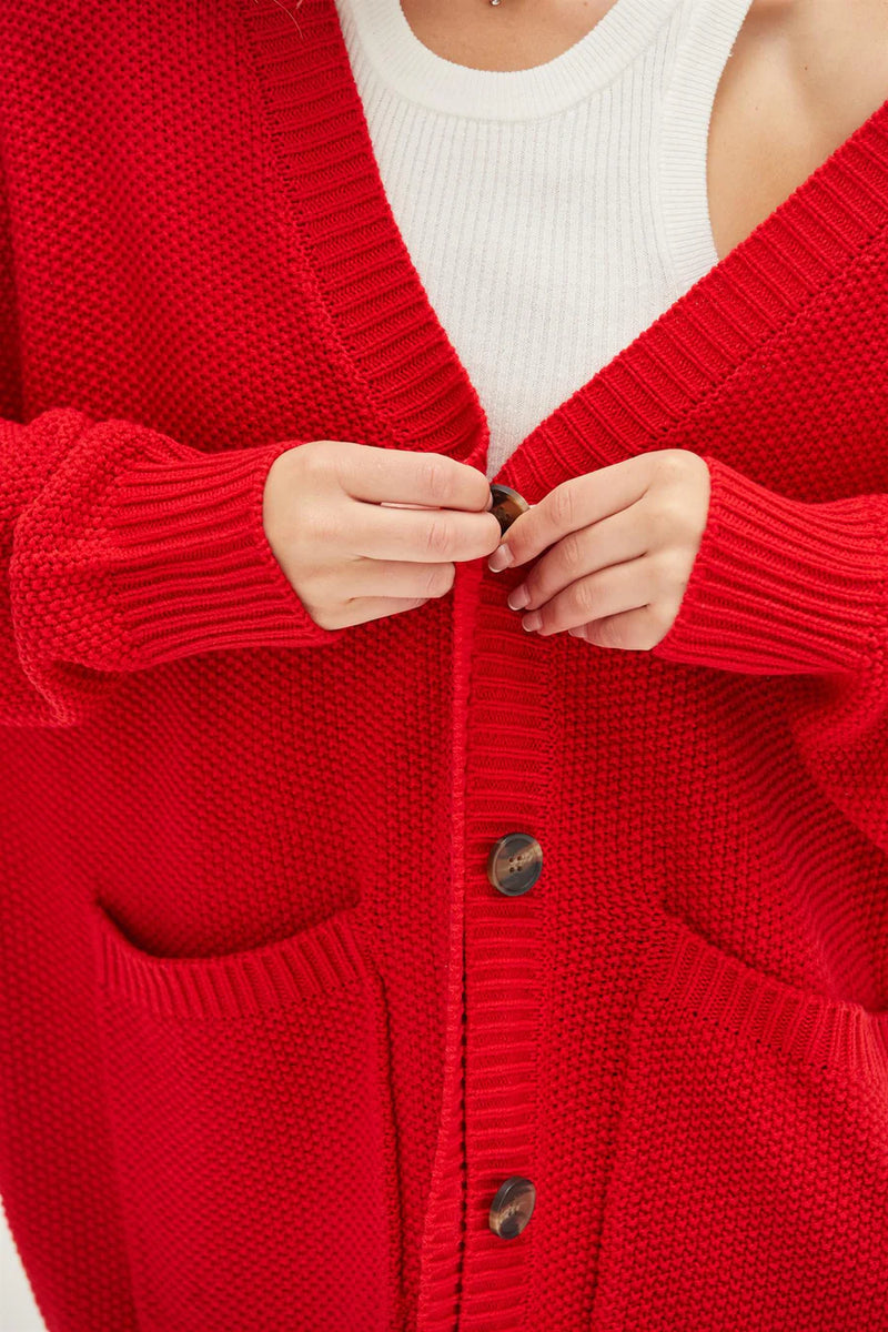 Classic Cardigan - Red