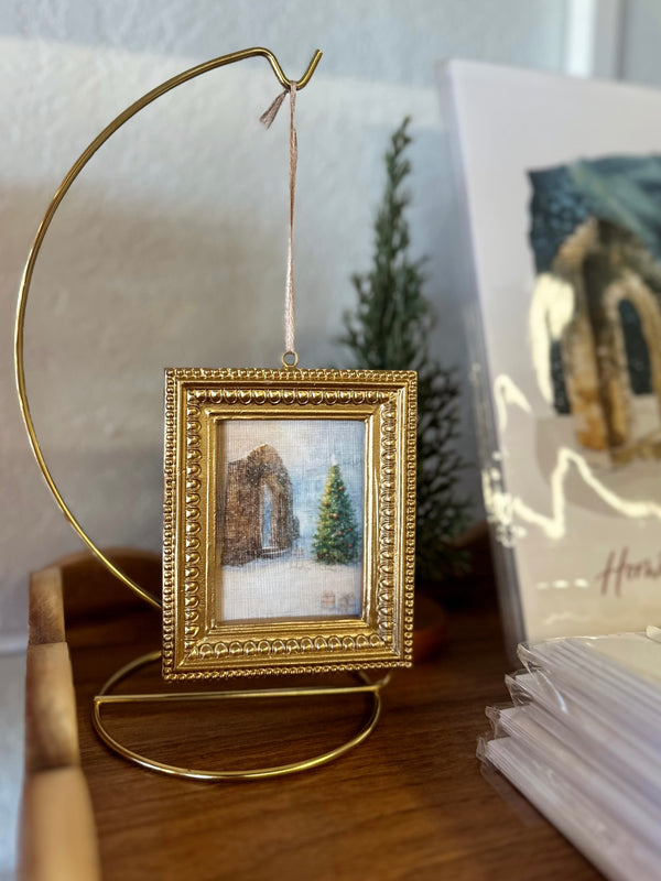 Vintage Framed 'Hometown Christmas' Ornament