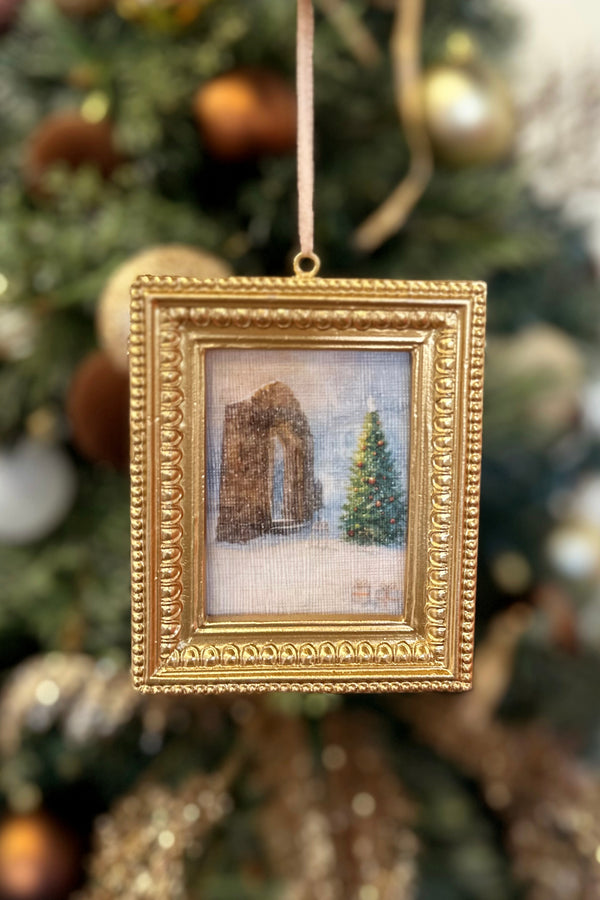Vintage Framed 'Hometown Christmas' Ornament