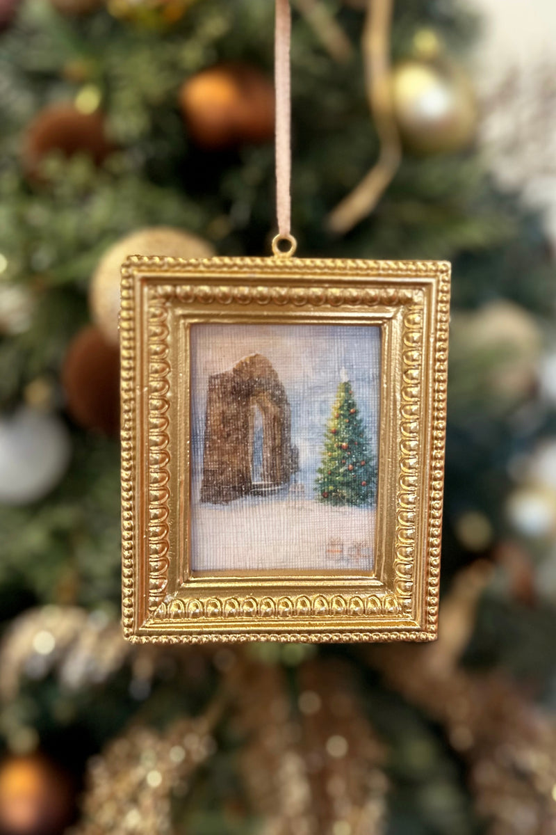 Vintage Framed 'Hometown Christmas' Ornament