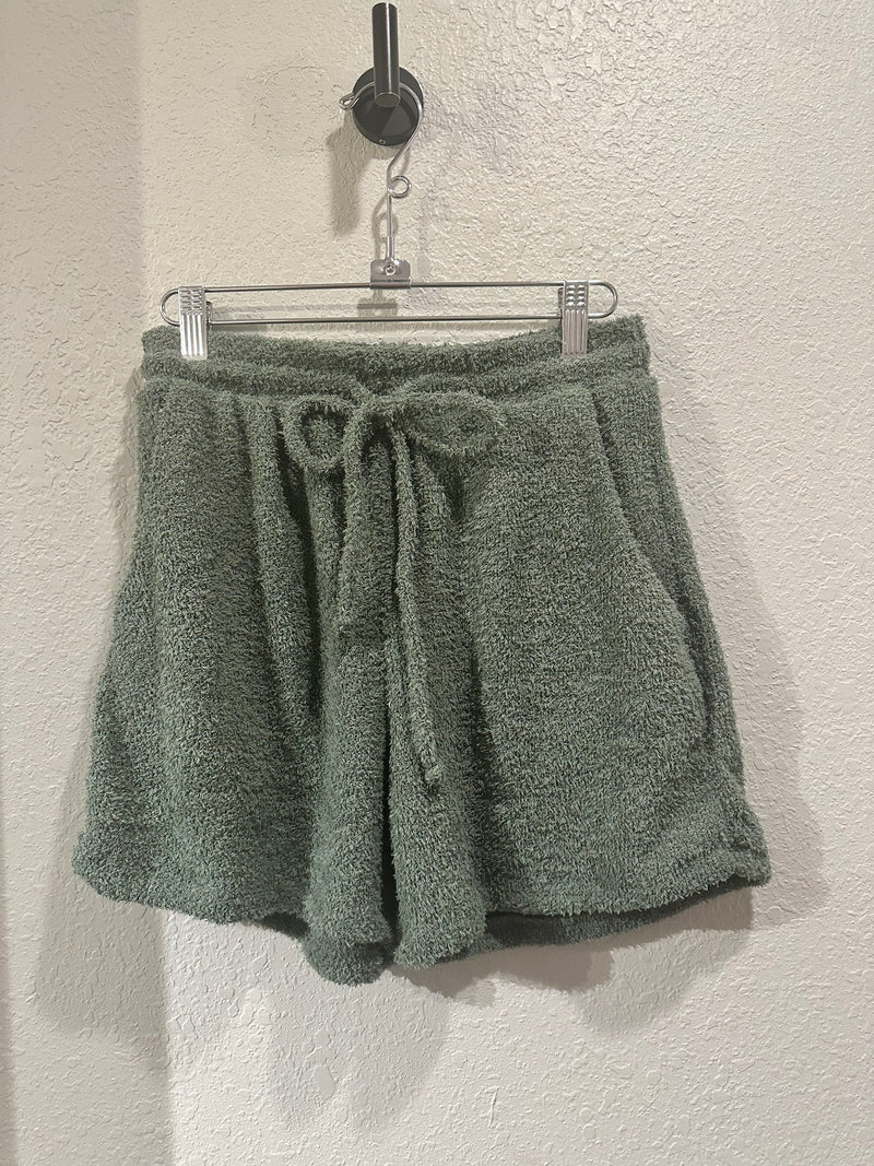 'Cozy Club' Shorts - Sage