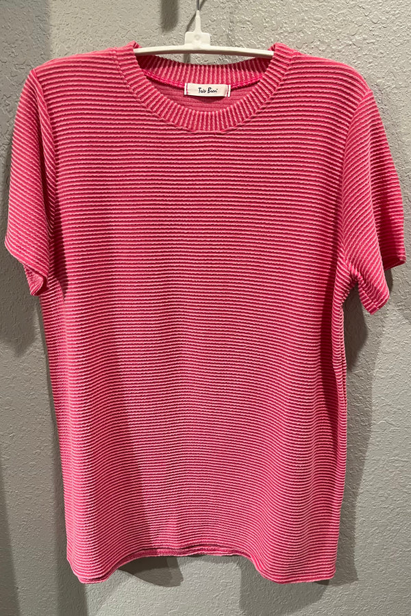 'Be Seen' Ribbed Top - Pink