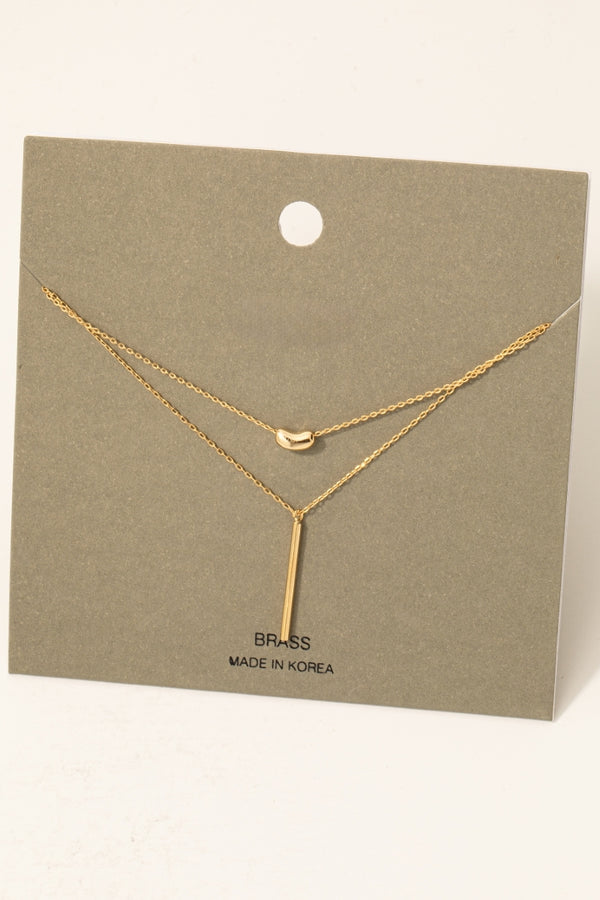 Bar Layered Necklace - Gold