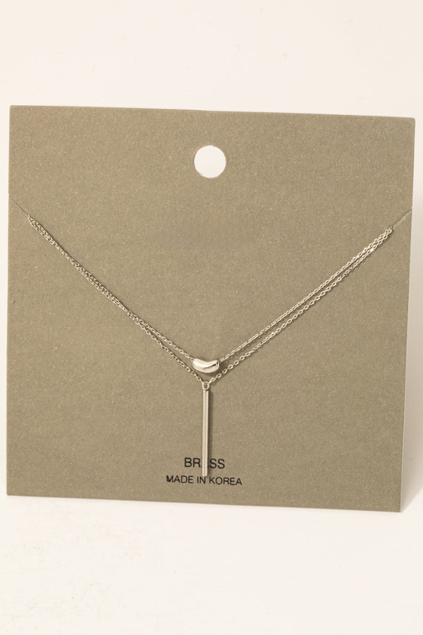 Bar Layered Necklace - Silver