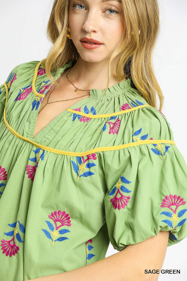 'Meadow Bloom' Top - Sage
