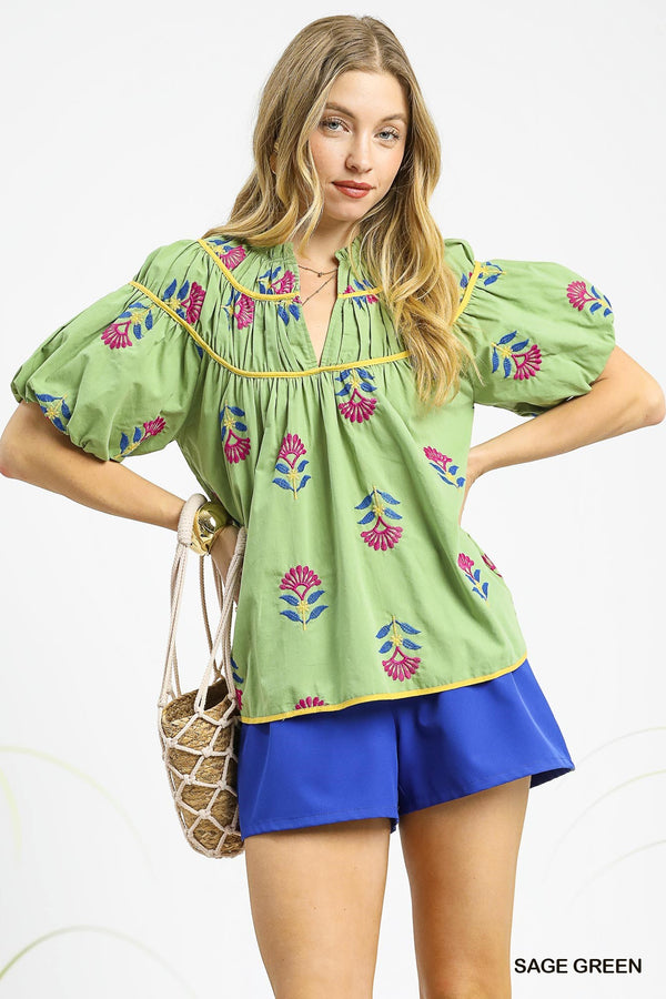 'Meadow Bloom' Top - Sage