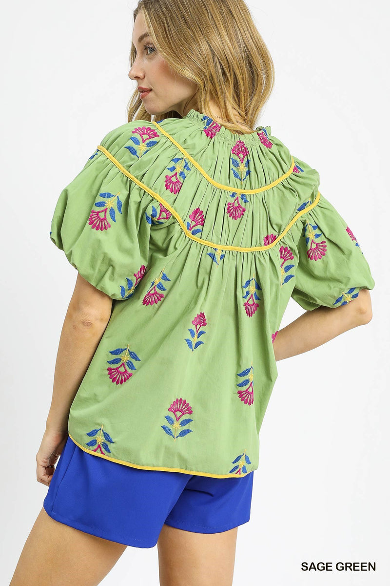 'Meadow Bloom' Top - Sage